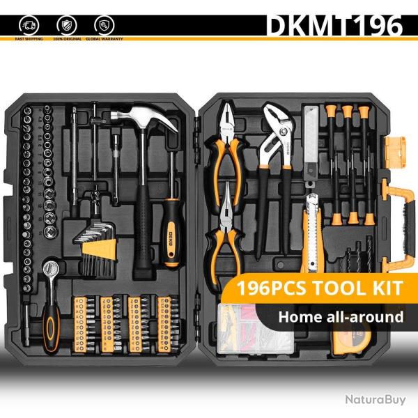 Boite a Outils Qualite Pro en Malette pour la Maison Voiture Bricolage-KIT 196PCS 20260729082506