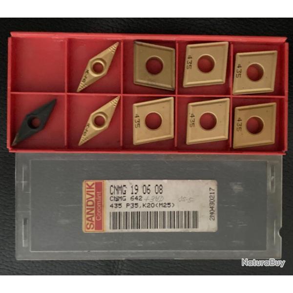 Bote contenant 9 pastilles SANDVIK Coromant pour outil de tour  mtaux CNMG 19 06 08 - 435 P 35
