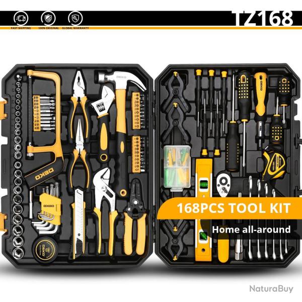 Boite a Outils Qualite Pro en Malette pour la Maison Voiture Bricolage, Modele: KIT 168PCS