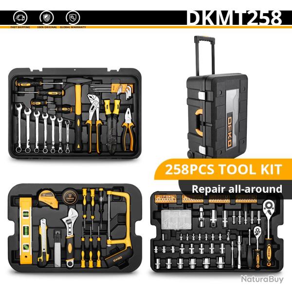 Boite a Outils Qualite Pro en Malette pour la Maison Voiture Bricolage, Modele: KIT 255PCS