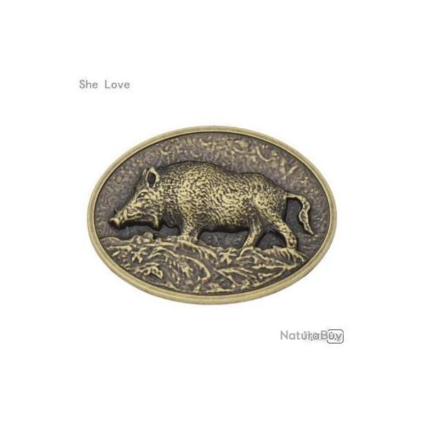 Boucle de Ceinture avec Sanglier en Relief - LIVRAISON GRATUITE !!