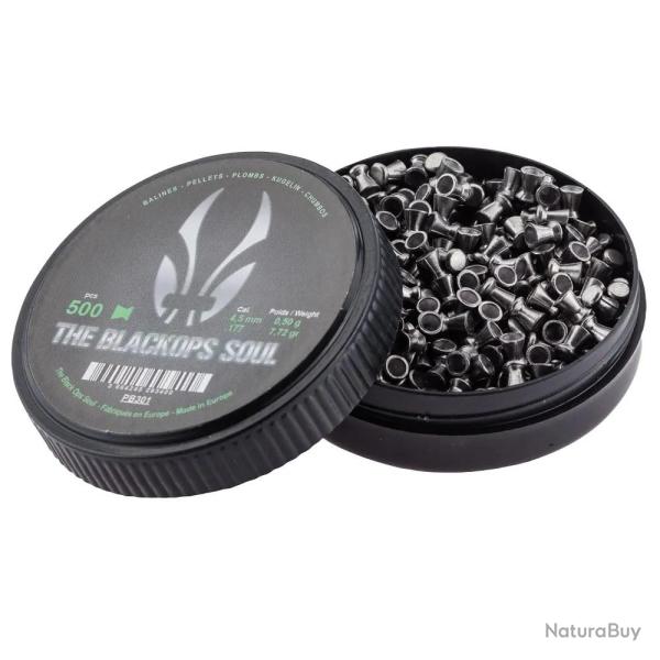 Boite de 500 plombs Black ops souples plats cal 4.5