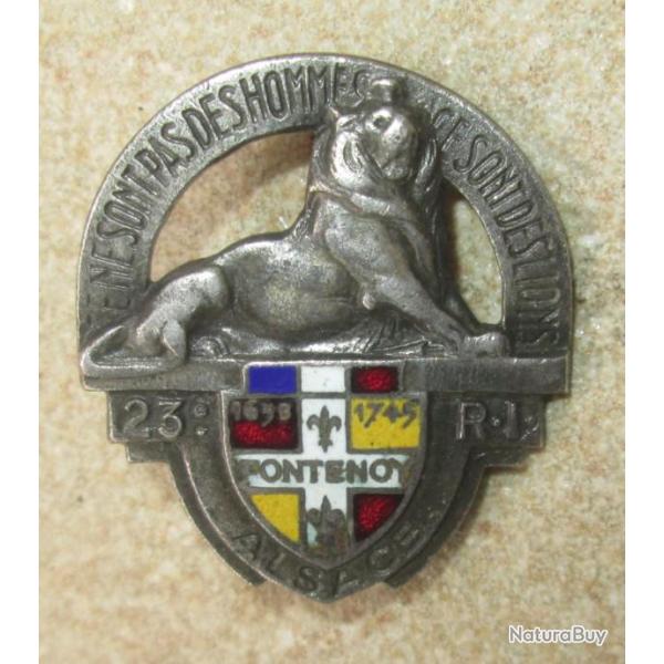 23� R�giment d'Infanterie, mot ALSACE grav�, �mail, 2 anneaux