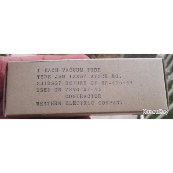 Tube, lampe radio us signal corps ww2 date 1943/1944 western electric company