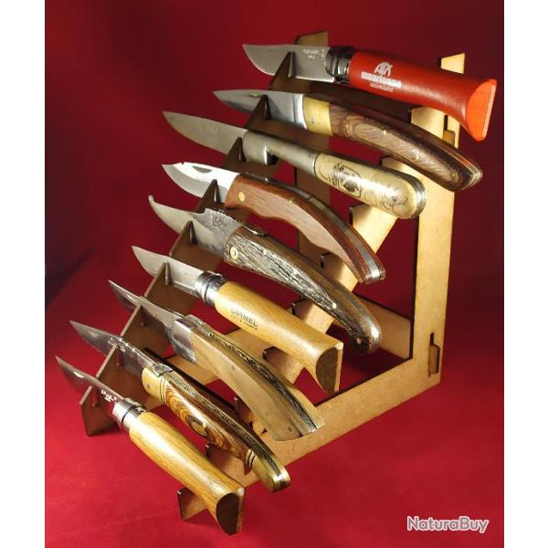 Pr�sentoir en m�dium pour 9 couteaux C9Bois