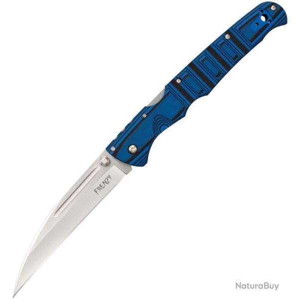 CS62P2A Couteau Cold Steel Frenzy Lockback S35VN Plain Blade Black/Blue G10 handle