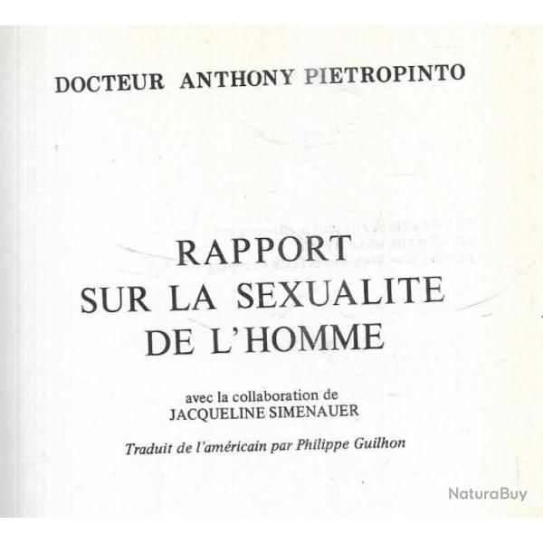 rapport sur la sexualit� de l'homme docteur anthony pietropinto