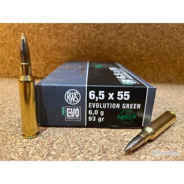 1 BOITE DE MUNITIONS RWS CAL:6.5x55 SE EVO GREEN 6gr