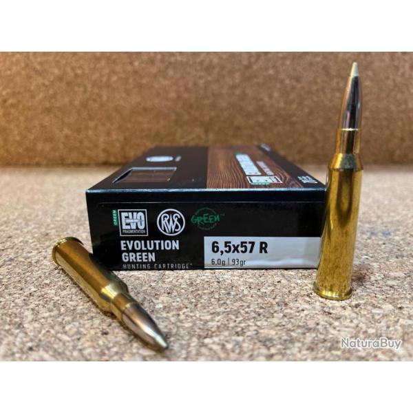 1 BOITE DE MUNITIONS RWS CAL: 6.5x57 R EVO GREEN 6gr
