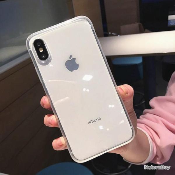 Coque Silicone Transparent Blanc Pour Iphone X/XS NEUF