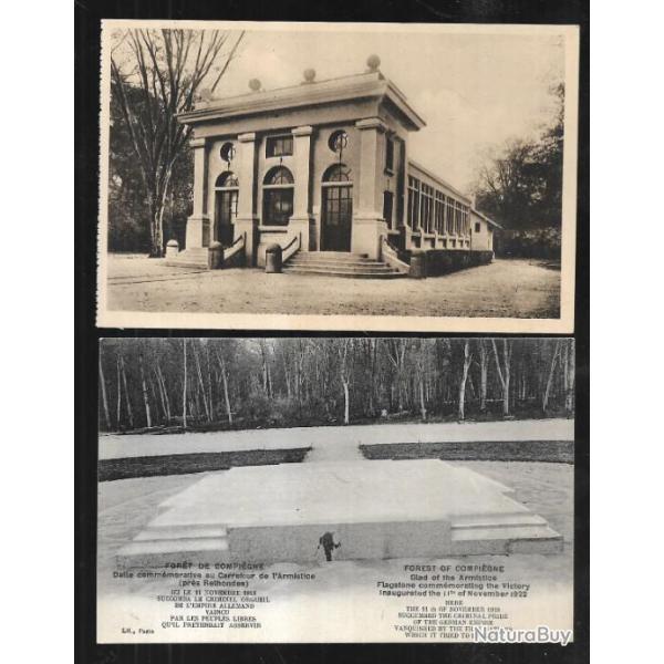 compi�gne rethondes  oise cartes postales anciennes lot de  12 cpa , clairi�re armistice