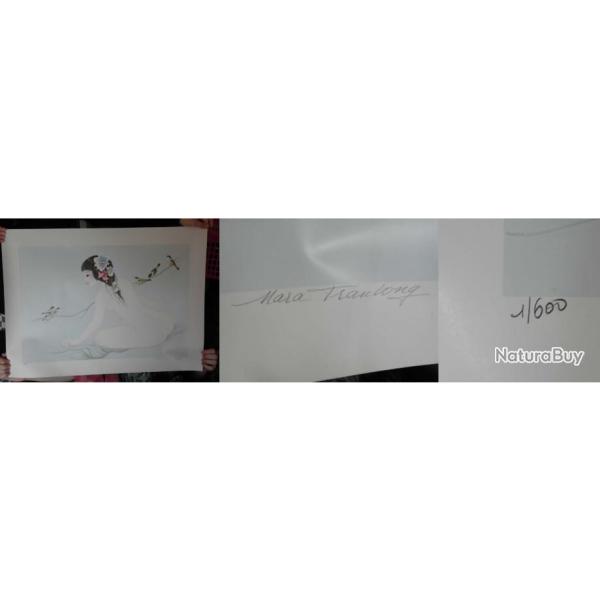Lithographier Nu aux oiseaux par Mara Tran-Long 1988 N�1/600