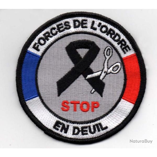 Ecusson "Force de l'ordre en deuil STOP"