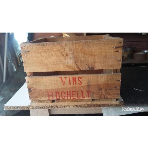 COLLECTOR CAISSE EN BOIS VINTAGE VINS ROCHELLY ANNEE 60/70