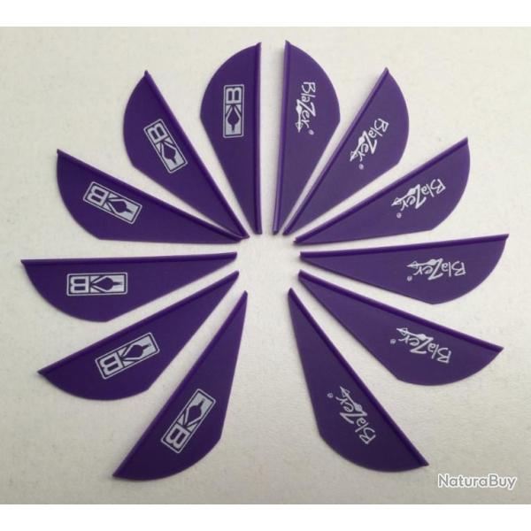 Lot de 12 Plumes Plastique (Vanes) Bohning Blazer 2 Pu (Violet)
