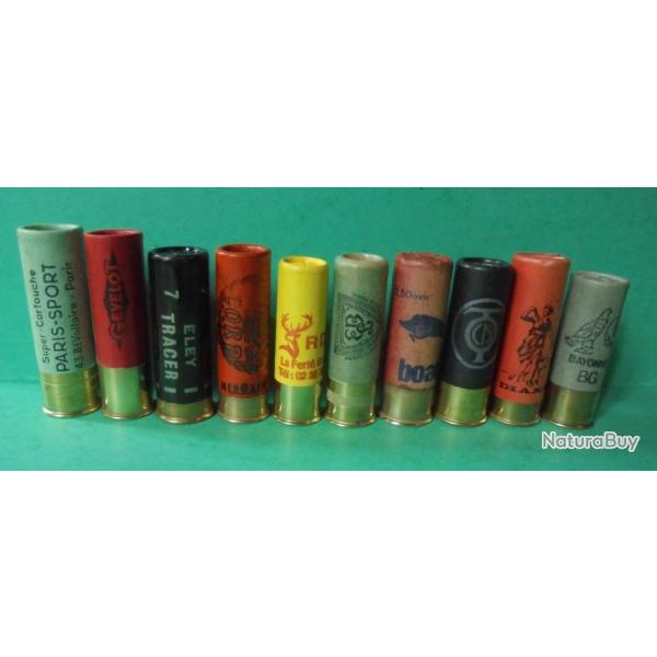 LOT DE 10 CARTOUCHES  ANCIENNES NON RECHARGEES POUR LA COLLECTION N�2