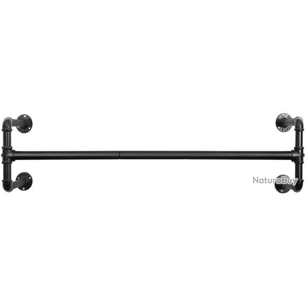 Porte-manteaux mural tuyaux portant � v�tement Industriel 60 kg acier noir 12_0000864