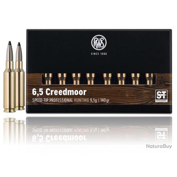 1 BOITE DE MUNITIONS RWS 6,5 CREEDMOOR SPEED TIP PRO 9.1GR