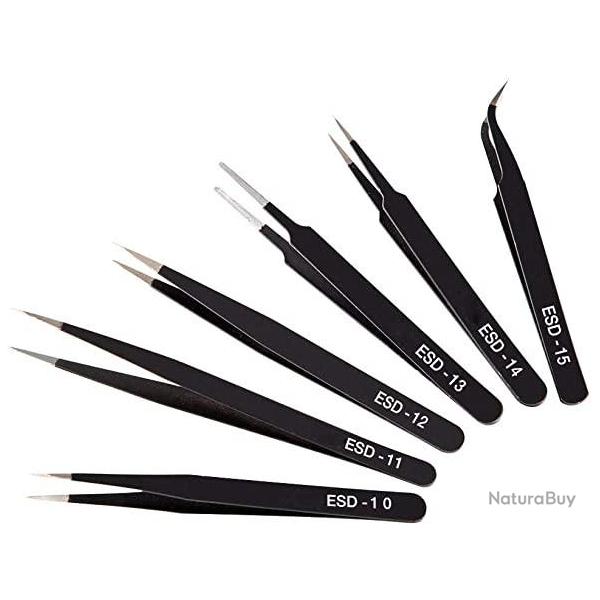 Kit 6 Pinces � Epiler de Pr�cision ESD NEUF