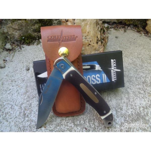 Couteau Cold Steel Ranch Boss II Lame Acier SK-5 Manche Fake Bone Linerlock Etui Cuir CS20NPM1