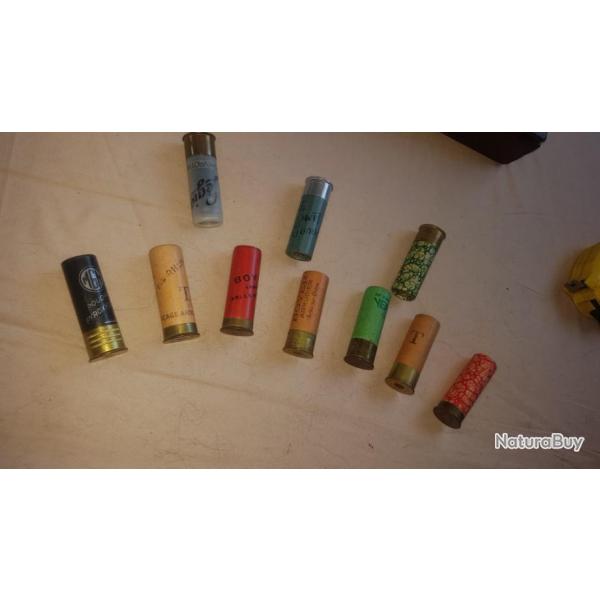 lot de  10 cartouches chasse  ancienne  en calibre 12