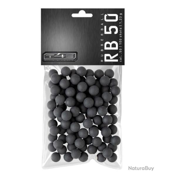 Sachet de 100 Billes caoutchouc Noire  Cal. 50