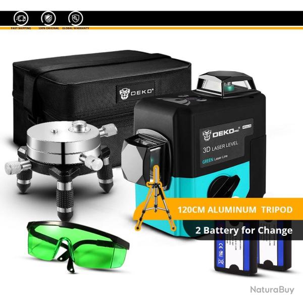 Niveau Laser Rotatif 360 Auto Nivelant 3D 12 Lignes 3D-LL12-HVG SET2 20260729082506