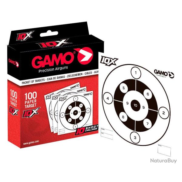 Paquet de 100 cibles 10X cartonnes 14 X 14 - GAMO