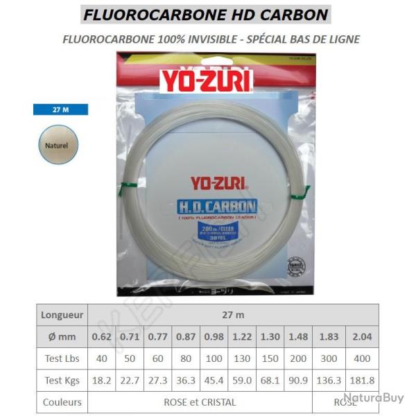 FLUOROCARBONE HD CARBON YO-ZURI Naturel 68.1/150
