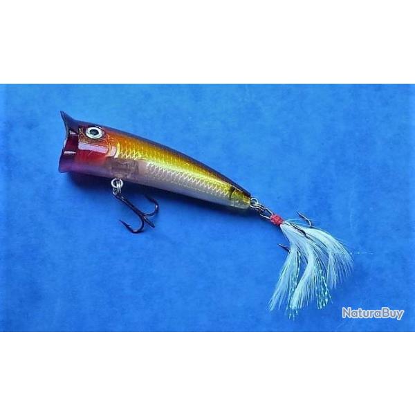 POPPER avec  Plumes - 7.5 cm - 10,2  gr - yeux 3 D col. noir et blanc -