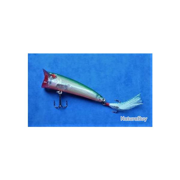POPPER avec  Plumes - 7.5 cm - 10,2  gr - Yeux 3 D col. vert - R.613