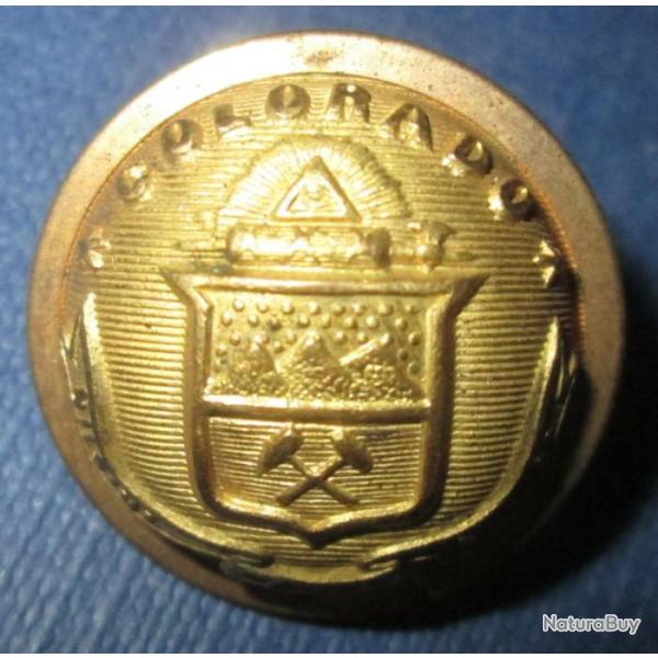 Bouton US "Colorado State Militia" Grand Module vers 1880-1900