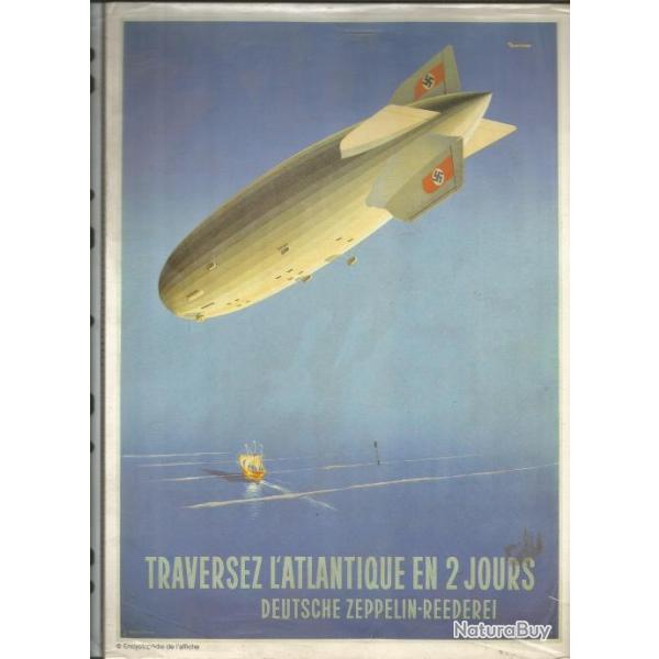 Affiche zeppelin hindenburg .lz129. dirigeable.bientot �puis�e