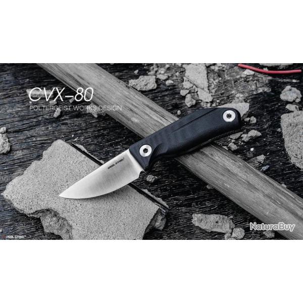 Couteau Real Steel CVX-80 Black G10 Lame N690 Manche G10 Etui Kydex RS3561