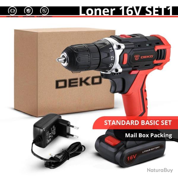 Perceuse Visseuse sans Fil Pro 12-16-20V, Modele: 16V SET1 ROUGE