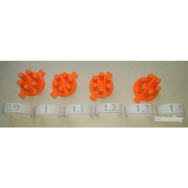 6 Pilons de dosage pour speedloader Balle ogivale mod�le 1851, 1858 et 1860