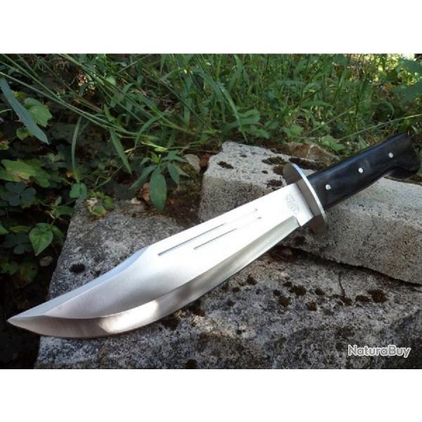 Couteau Bowie Alamo Raider Frost Lame Acier Carbone/Inox Manche Bois Etui Nylon F18418