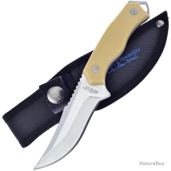 FBKH017IV Couteau de Chasse Frost Cutlery Skinner Imitation Ivoire Lame Acier Inox Etui Nylon