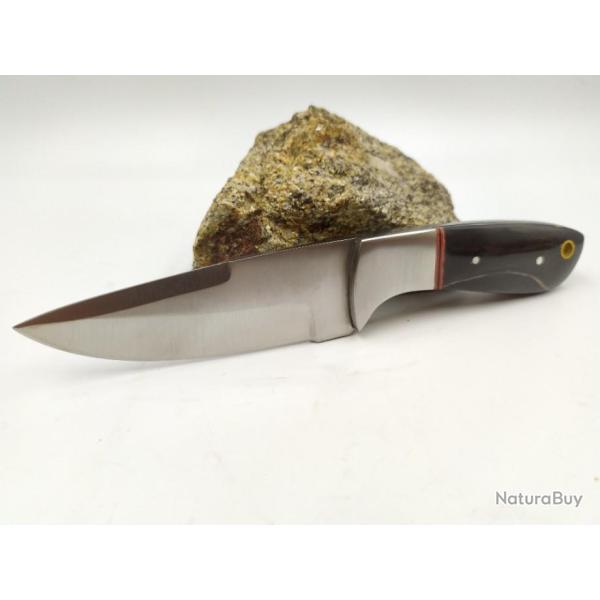 Poignard Bowie Skinner Manche en CORNE DE TAUREAU  avec Etui en Cuir PA3394071