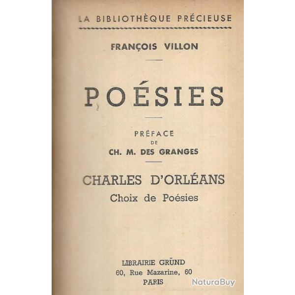 po�sies fran�ois villon , charles d'orl�ans choix de po�sies