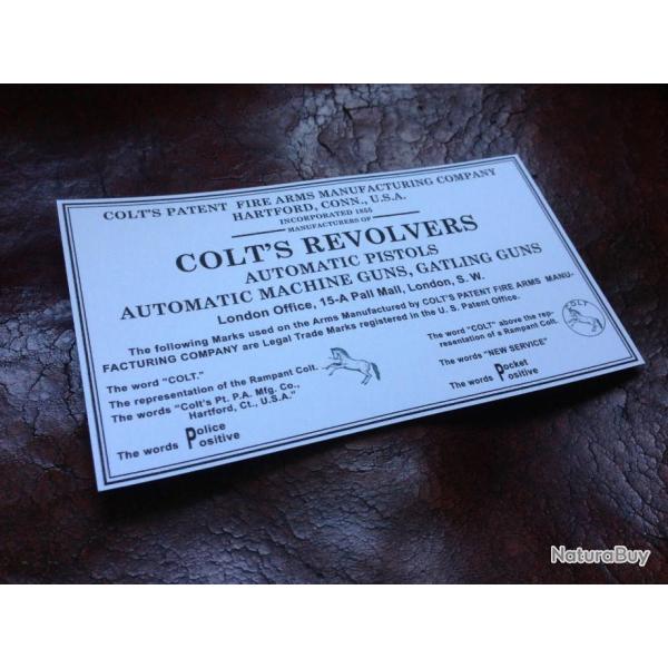 Sticker Colt COLT'S REVOLVERS Automatic Pistols Automatic Machine Guns, Gatling Guns - Blanc
