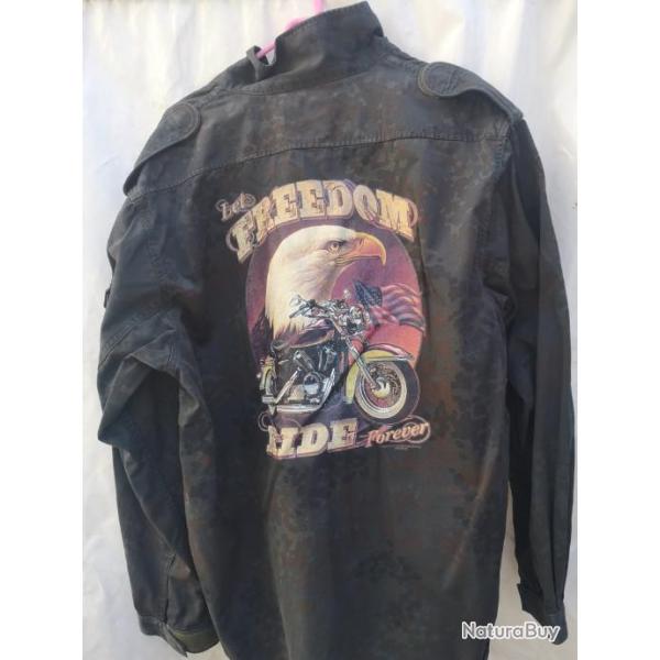 Veste treillis allemand camouflage transfert US BIKER ROCKABILLY