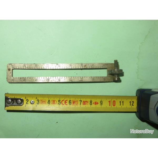 Hausse de fusil ou carabine  identifier, mtal blanc