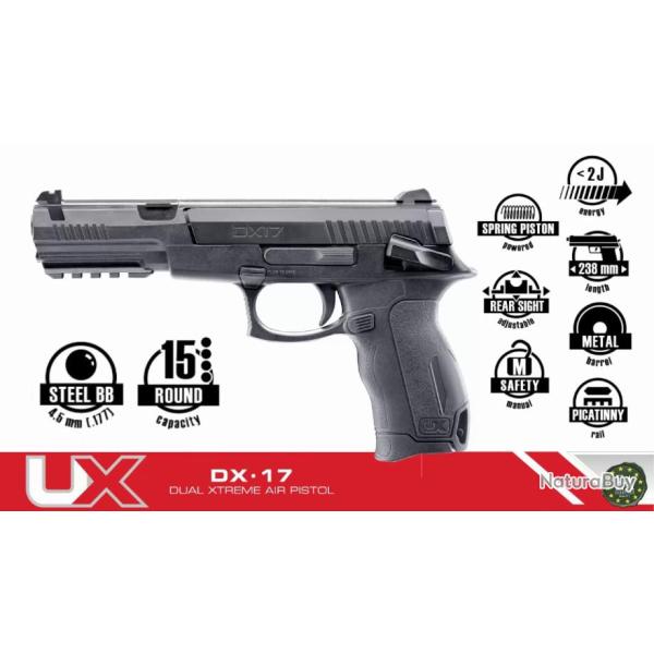 TOP OFFRE !! PISTOLET DX17 CAL. 4.5 MM  RESSORT - PAS DE PRIX DE RESERVE