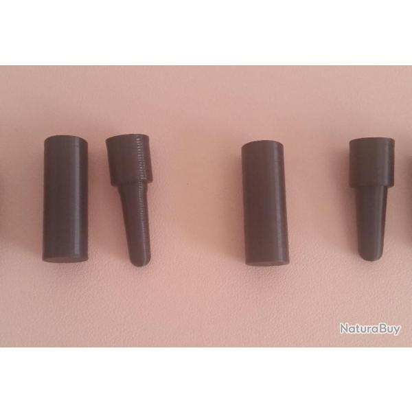 2 Mandrins Gabarit Cal.44 balle ronde et ogivale pour cartouche papier poudre noire