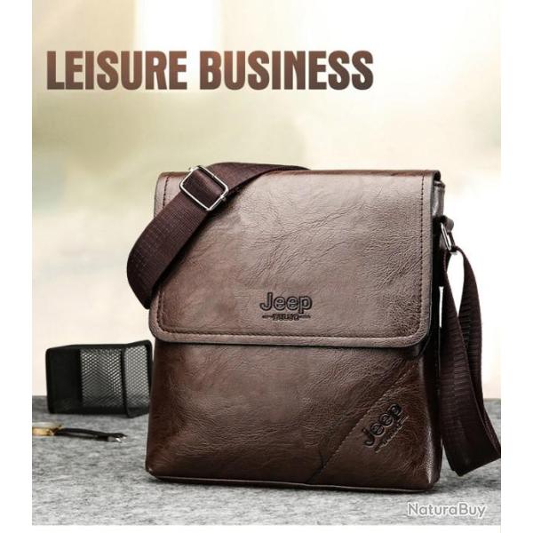 -SACOCHE JEEP en simili CUIR VINTAGE ET POLYESTER -aa