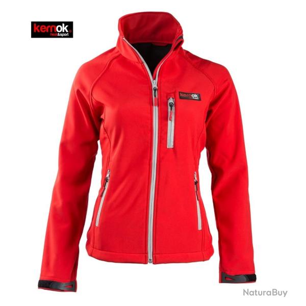 Veste Chauffante Soft Shell Femme KERNOK Rouge