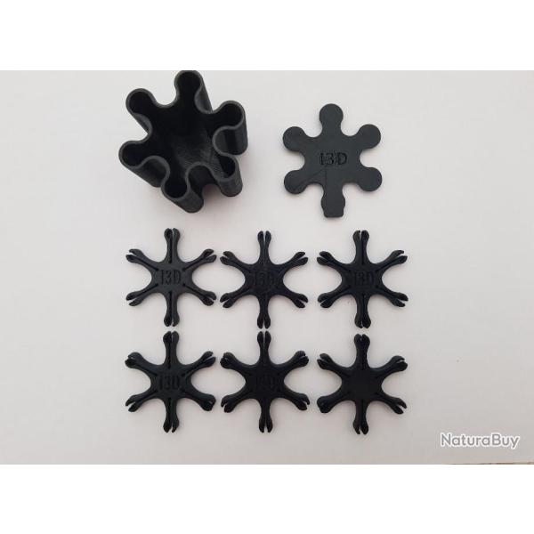 Boite avec 6 �toiles porte amorces pour revolver poudre noire (Distributeur d'amorce)