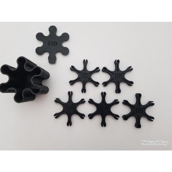 Boite avec 5 �toiles porte amorces pour revolver poudre noire (Distributeur d'amorce)