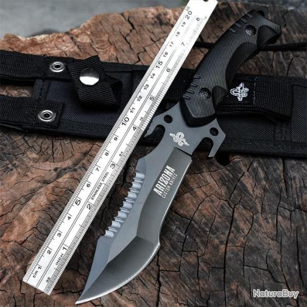 Couteau tactique - Pleine semelle -  - Noir oxyd (4)